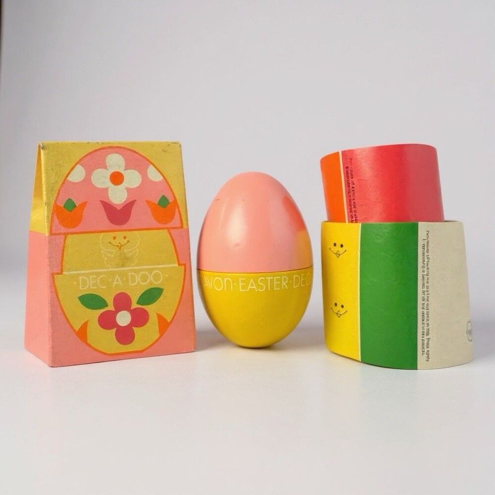 Vintage Avon DEC-A-DOO Easter Egg Bubble Bath Decanter 5 oz NOS Original Box